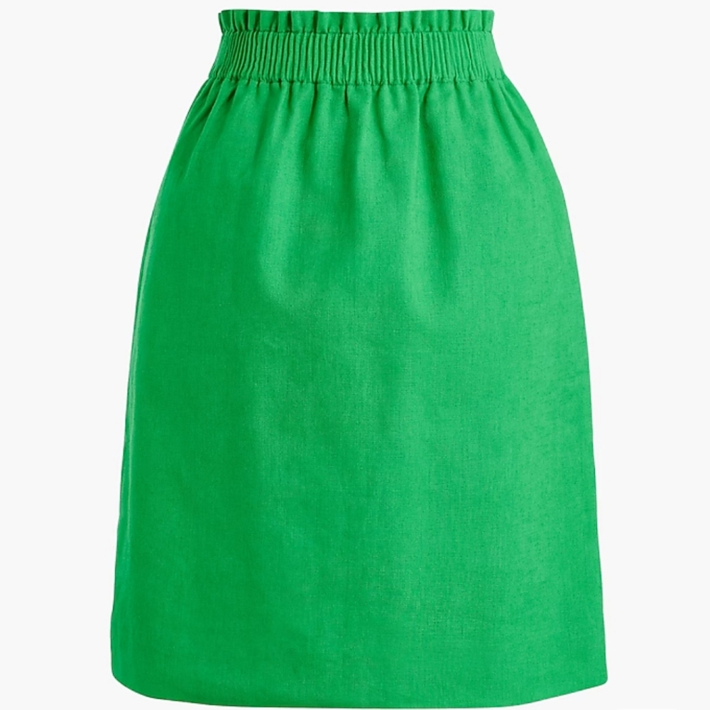 J.Crew Linen-cotton blend city midi skirt Green Size 8 - Picture 4 of 12